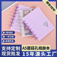 INS Style 3-inch Photocard Album with Mushroom Holes, 4-Pocket Pages for Idol Photocards