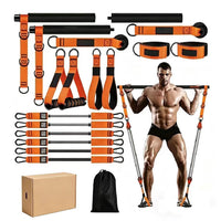 270lb Pilates Bar Kit with Resistance Bands for Full Body Workout, Portable Home Gym Equipment