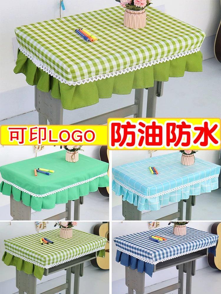 Student Desk Cover Waterproof Oil-Proof Tablecloth for School Study Desk Kindergarten Classroom