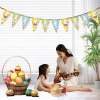 Happy Easter Party Decoration Banner Flag Set for Festive Atmosphere and Garden Decor