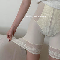 MISSXIDI Seamless Ice Silk High-Waist Shaper Shorts with Lace Trim for Tummy Control & Butt Lift