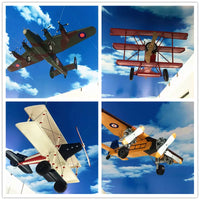 Vintage Iron Art Bomber Airplane Model Wall Decor for Cafe Bar Internet Cafe