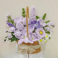 DIY Chenille Stem Flower Basket Kit - Sunflower & Lily Bouquets for Teacher's Day Gift