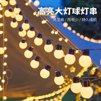 Outdoor Solar LED Globe String Lights G50 Bulbs for Camping Patio Decor