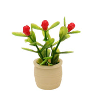 Miniature Tulip Potted Plant for Dollhouse Decoration