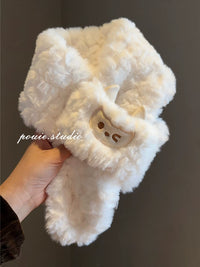 Kids' Japanese-Style Plush Cross Scarf for Winter - Warm Neck Warmer