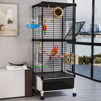 Large Bird Cage for Parrots, Cockatiels, Mynah Birds, and Sun Conures - Splash-Proof Home Eco-Friendly Luxury Villa