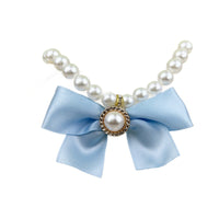 Pet Pearl Bowknot Collar Necklace for Cats and Small Dogs, Adjustable Princess Style