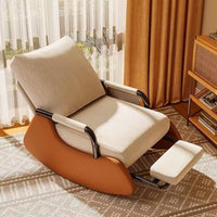 Adjustable Single Recliner Chair with Solid Wood Legs for Living Room Balcony