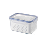 Food Storage Containers with Lids, Drainer Basket, Refrigerator Organizer for Fruits, Vegetables, Meat