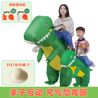 Inflatable Dinosaur Costume for Kids and Adults, Green T-Rex Rider Fancy Dress for Parties and Events