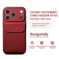 Magnetic Card Holder Case for iPhone 15/14/13/12 Series, Full-Coverage Shockproof Protective Cover with Stand