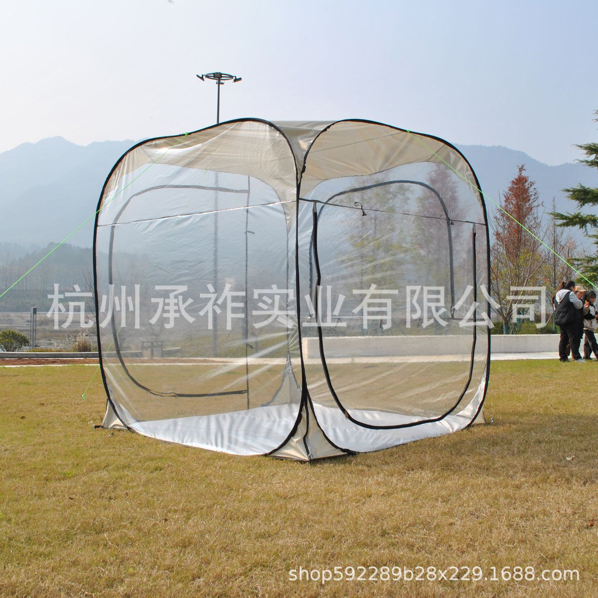Pop-Up Transparent PVC Tent for 6 Person Family, Automatic Rainproof Sunroom
