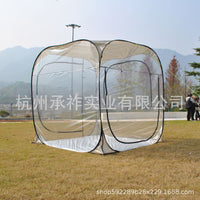 Pop-Up Transparent PVC Tent for 6 Person Family, Automatic Rainproof Sunroom