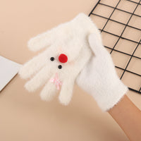 Women's Cartoon Snowman Winter Touchscreen Warm Fleece Lined Gloves