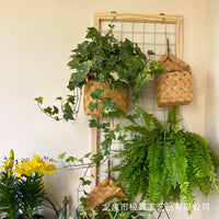Wall-Mounted Wooden Grid Trellis for Balcony Plants & Decor