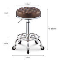 Adjustable Swivel Salon Stool with Wheels for Bar, Home, and Nail Tech Use