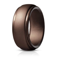 Men's 8mm Beveled Edge Silicone Ring for Outdoor Sports