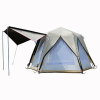 Automatic Pop-Up Camping Tent, Double-Layer Waterproof Sunshade with Black Glue Coating, Aluminum Pole Design
