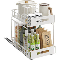 Under-Sink Pull-Out Organizer for Kitchen Cabinets - Spice, Dish, and Bowl Storage Rack