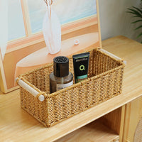 Kens Woven Desktop Storage Basket for Remote Controls, Spices, and Bathroom Organization