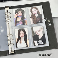 A5 Kpop Photocard Binder with 4-Pocket Pages, Dark Aesthetic Starry Sky Design, Idol Photo Album Storage