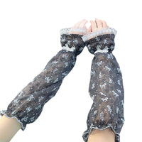CHUNYU Women's Loose Lace Sun Protection Arm Sleeves for Outdoor Driving Cycling