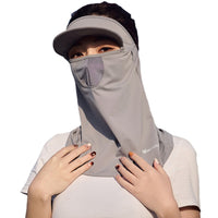 Prince Lulu Summer Ice Silk Cooling Face Mask with Brim for Sun Protection and UV Resistance