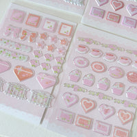 Korean Style Pink 3D Bubble Stickers for Scrapbooking and Decoration