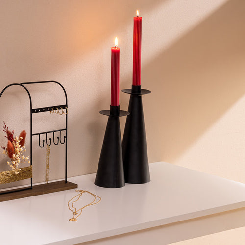 2024 Autumn Black Iron Candlestick Set for Table Decor