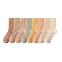 Women's Winter Warm Coral Fleece Mid-Calf Socks for Sleep and Home Wear