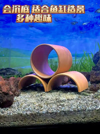 Natural Terracotta Reptile Hideout and Basking Platform for Turtles, Axolotls, and Fish Tanks