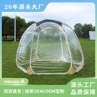Transparent Starry Sky Hexagonal Camping Tent for 4-6 People, Waterproof PVC Outdoor Shelter
