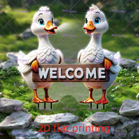 Cute Cartoon Duck 2D Acrylic Outdoor Garden Yard Balcony Landscape Decorative Ground Plug Ornament