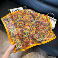 2026 Spring Fashion Versatile Square Silk Scarf 70cm Decorative Neck Scarf Sun Protection Travel Shawl for Women
