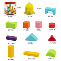 Wooden 100-Piece Colorful Building Blocks for Toddlers, Educational Shape Matching and Cognitive Toy
