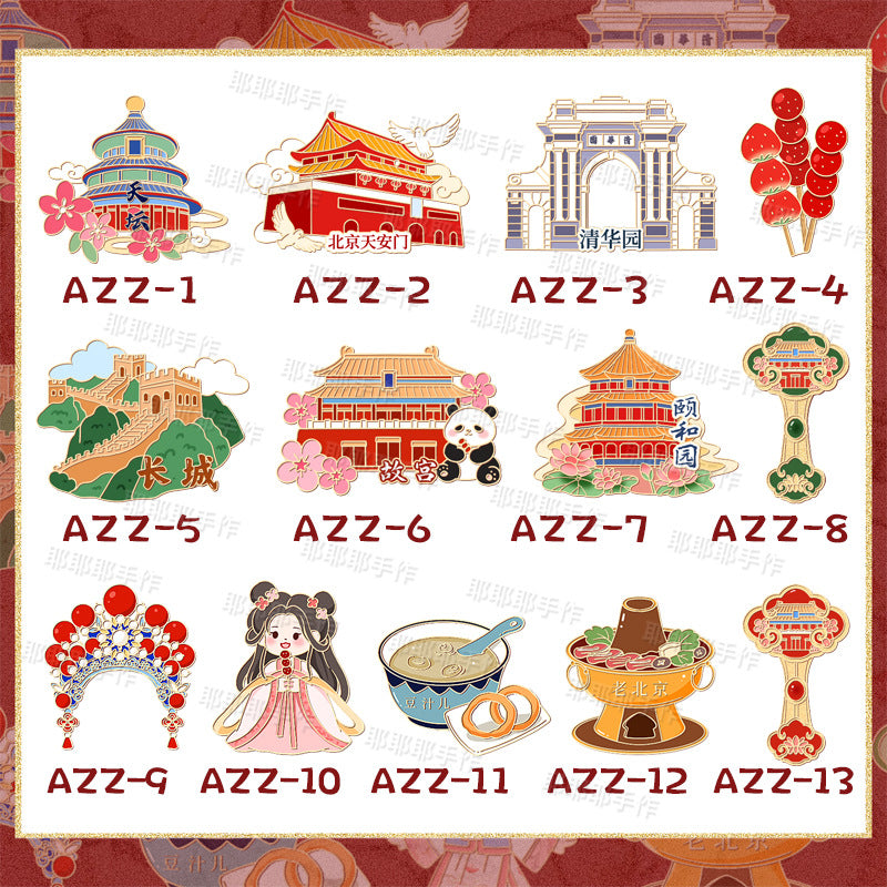 Forbidden City Brooch Pin Souvenir Gift for Kids and Friends