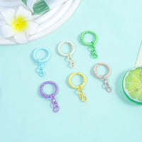 Colorful Enamel 4-Link Chain Spring Clasp Keychain Connector Rings for DIY Crafts