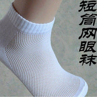 Men's Plus Size 144-Needle Mesh Ankle Socks Invisible Sports Boat Socks