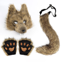 Realistic Wolf Mask and Tail Set for Halloween & Cosplay Parties