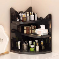 Acrylic Corner Storage Shelf for Desk and Vanity, Cosmetic Organizer with Bear/Cat Design