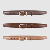 Women's Genuine Leather Belt with Alloy Pin Buckle for Jeans and Suits