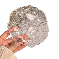 Irregular Glacier Glass Dessert Plate for Snacks and Appetizers
