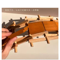 Kids Wooden Luban Bridge Puzzle Toy Educational Building Blocks