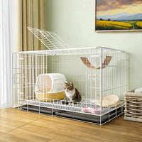 Large Double-Layer Cat Cage Indoor Cat Villa with Jumping Platforms and Stairs, Spacious for Big Cats