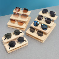 Solid Wood Eyeglass and Sunglass Display Stand, Tiered Jewelry and Figurine Organizer