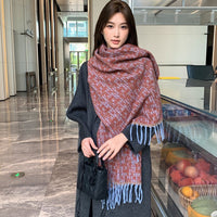 2025 Autumn/Winter Plaid Cashmere Blend Scarf Shawl for Women