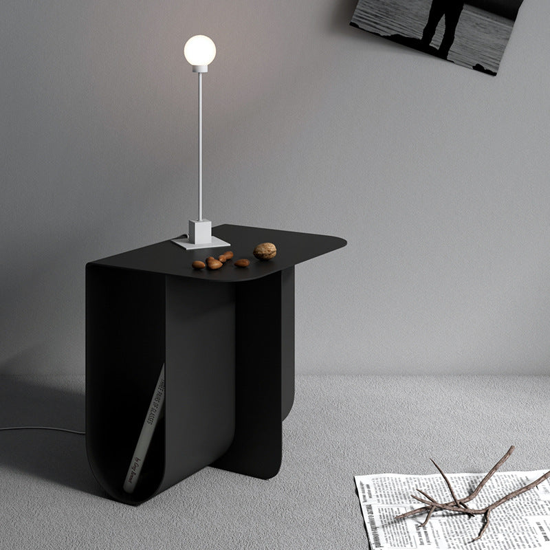 Light Luxury Metal Nightstand, Stainless Steel Modern Minimalist Sofa Side Table, Small End Table for Living Room Bedroom Bedside Storage Rack