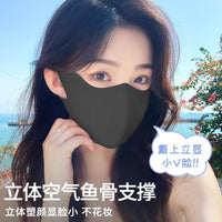 Summer UV Protection Ice Silk Face Mask for Women, Breathable 3D Sunshade Mask