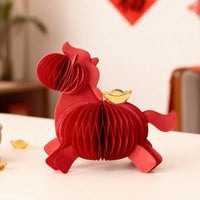 Year of the Horse Honeycomb Paper Art Decoration for Chinese New Year